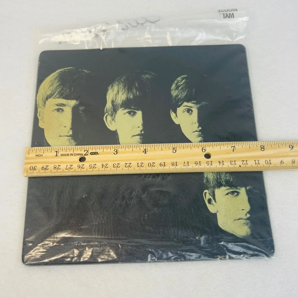 Apple Corps The Beatles Mouse Pad Black Yellow 1996 Band Graphic Like New